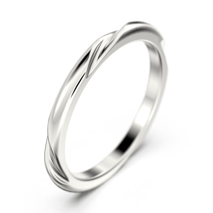 Twisting Wedding Ring 18K Gold Over Silver Wedding Band