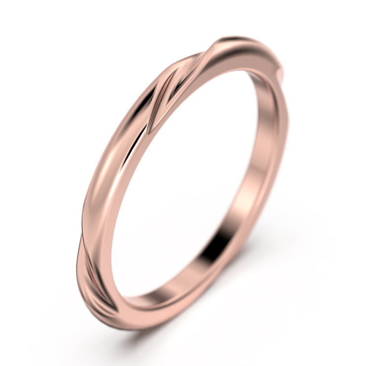 Twisting Wedding Ring 18K Gold Over Silver Wedding Band