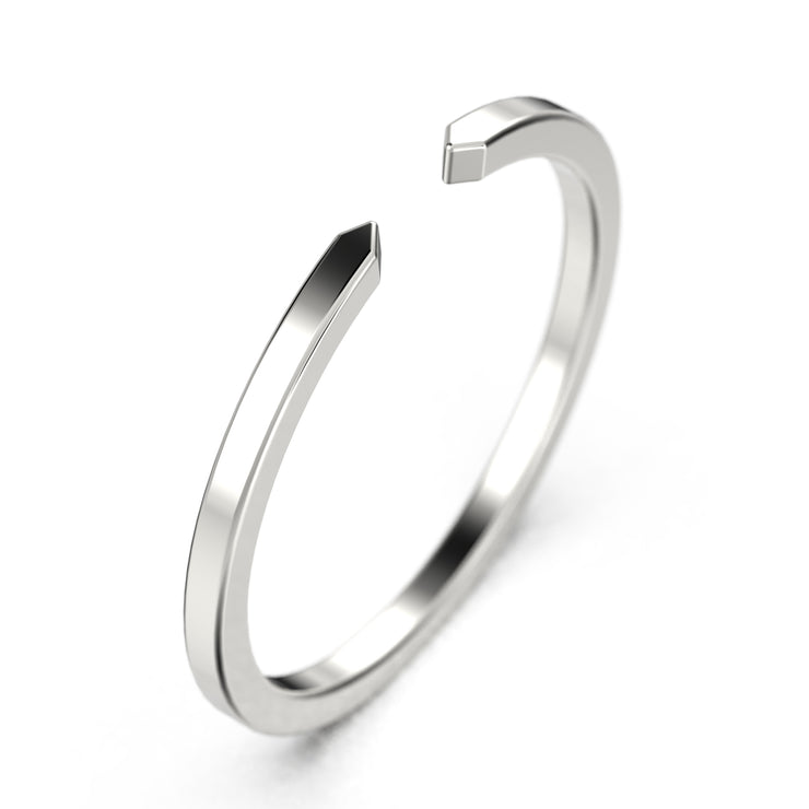 Wedding Ring 18K Gold Over Silver Open Design Wedding Band