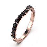 Curved Diamond Ring 10K/14K/18K Solid Gold
