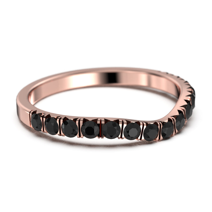 Curved Diamond Ring 10K/14K/18K Solid Gold