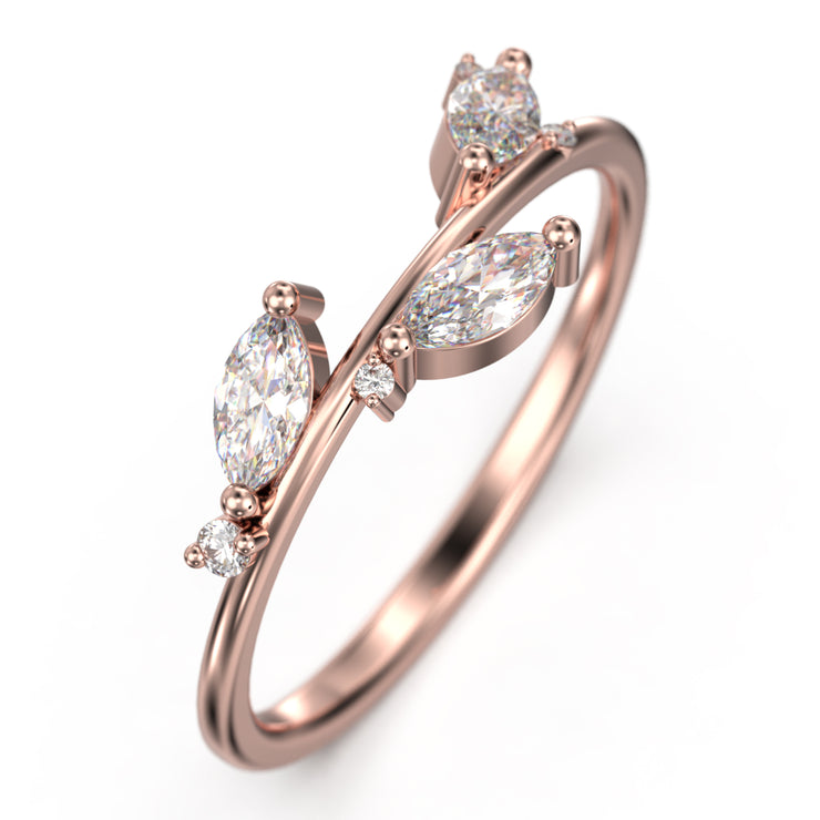 Wedding Ring 0.50 ct Diamond Moissanite 18K Gold Over Silver Wedding Band Anniversary Gift
