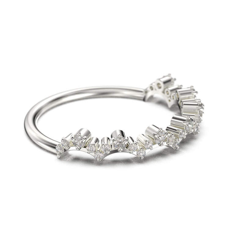 Anniversary Gift 0.50 Ct Moissanite Diamond Lace Edge Ring 10K/14K/18K Solid Gold Wedding Band