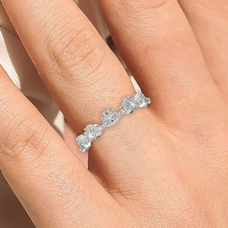 Anniversary Gift 1.1 Ct Moissanite Diamond Chantilly 10K/14K/18K Solid Gold Wedding Ring