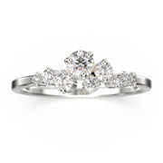 Anniversary Gift 0.65 ct Round Moissanite Diamond Clasic Ring 18K Gold Over Silver Wedding Band