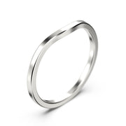 Wedding ring 18K Gold over silver curved wedding band