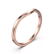 Wedding Ring 10K/14K/18K Solid Gold Curved Wedding Band