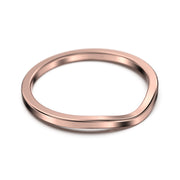 Wedding Ring 10K/14K/18K Solid Gold Curved Wedding Band
