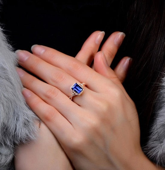Carat Diamond Ring 2ct Sapphire Ring Beautiful Carat Blue Sapphire
