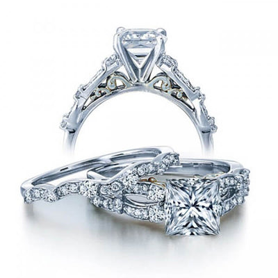 Beautiful 2.00 Carat Round Moissanite Engagement Ring set on 10k White Gold