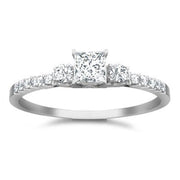 Classic Moissanite Bridal Set Engagement Ring 1.50 Carat on 10k White Gold