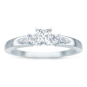 Cheap Moissanite Engagement Ring 1.25 Carat with Real Diamonds on 10k White Gold