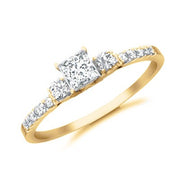 Classic Moissanite Bridal Set Engagement Ring 1.50 Carat on 10k White Gold