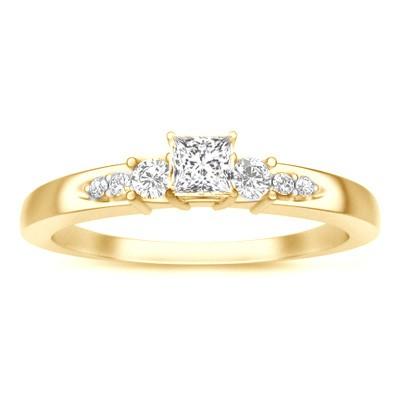 Cheap Moissanite Engagement Ring 1.25 Carat with Real Diamonds 