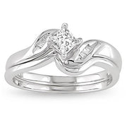 Perfect Moissanite Bridal Ring Set 1.25 Carat on 10k White Gold