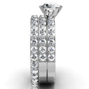 Huge 3 Carat Trio Diamond and Moissanite Wedding Bridal Set on Closeout Sale Limited Time