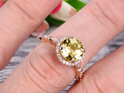 1.50 Carat Round Cut Champagne Diamond Moissanite Ring Engagement Ring Promise Ring Anniversary Ring 10k Rose Gold Gem Stone Art Deco