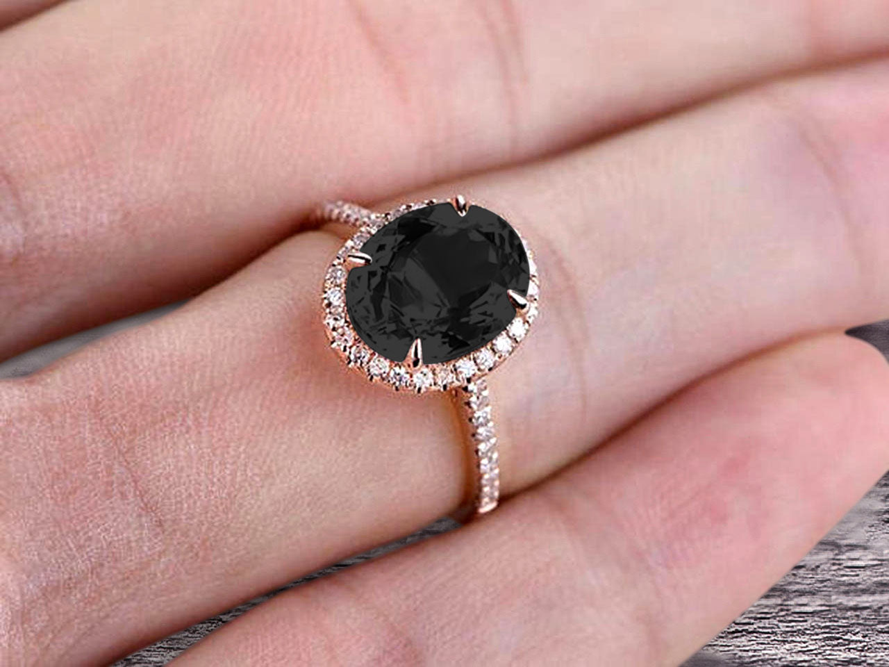 Oval black diamond Clearance
