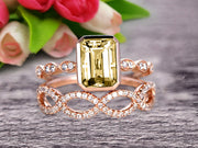 Glaring 1.50 Carat Champagne Diamond Moissanite Engagement Ring Solid 10k Rose Gold Promise Ring for bride loop curved Wedding Band Custom Made Sparkling Jewelry