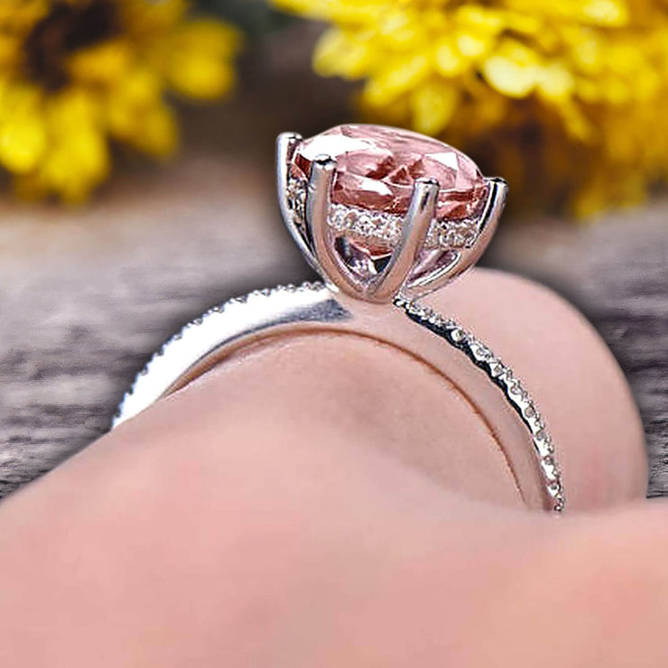 Buy Pink Diamond Ring, 3 Stone Style Engagement Ring, 3 Carats Cushion Cut  Fancy Pink Diamond Simulant Ring, Pastel Pink Diamond Solitaire Ring Online  in India - Etsy