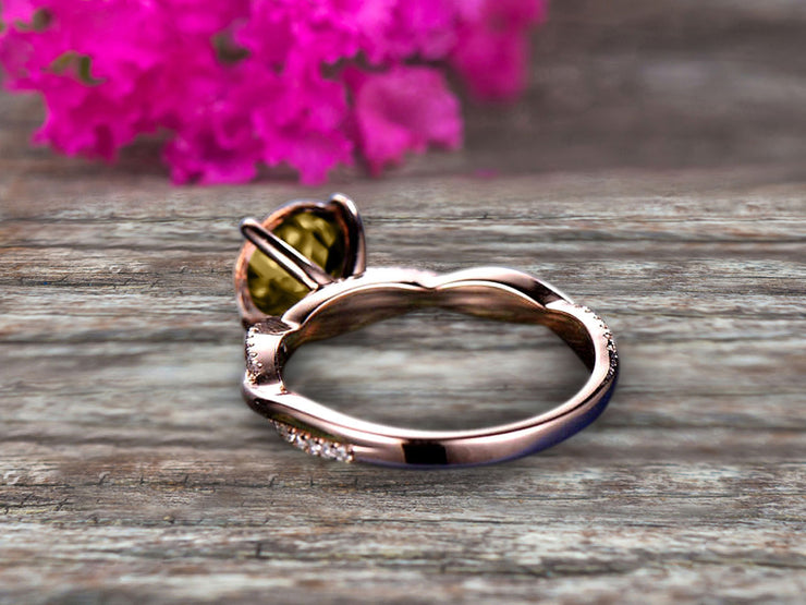 4.80ct Black Round Diamond Infinity Style Engagement Ring Bridal Set 14k  Black Gold / Front Jewelers