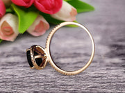 Surprisingly Ring 1.50 Carat Pear Shape Black Diamond Moissanite Engagement Ring Solid 10k Rose Gold Promise Ring Pave Set Vintage Look