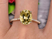 1.25 Carat Oval Shape 10k Rose Gold Champagne Diamond Moissanite engagement ring