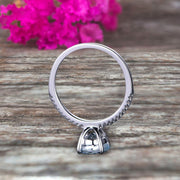 Round Cut 1.50 Carat Aquamarine Engagement Ring On 10k White Gold Art Deco Anniversary Gift