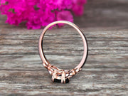 Blue Black Diamond Moissanite Engagement Ring 1.25 Carat Round Cut Unique Design Stunning Look 10k Rose Gold