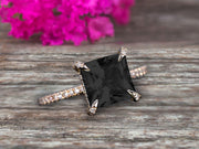 Blue Aquamqrine Engagement Ring-Solid 10k Rose Gold 1.50 Carat Cushion Cut Art Deco Design