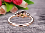 10k Rose Gold 1.50 Carat Round Cut Champagne Diamond Moissanite Engagement Ring Anniversary Gift Art Deco