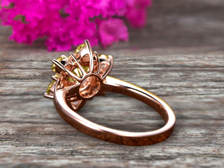 1.25 Carat Round Cut moissanite engagement ring anniversary gift on 10k Rose Gold