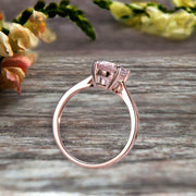 2 Carat Oval Cut Morganite Engagement Ring Solitaire Promise Ring On 10k Rose Gold Personalized for Brides