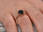 5 Carat Oval Cut Black Diamond Moissanite Engagement Ring Solitaire Promise Ring On 10k Rose Gold Personalized for Brides
