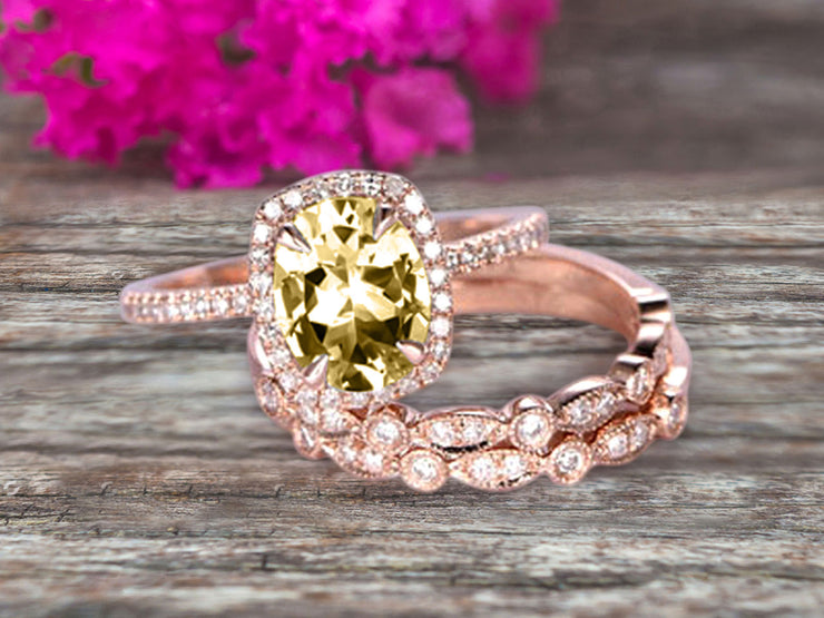 Carat Oval Cut Champagne Diamond Moissanite Engagement Ring 10k