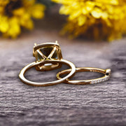 1.75 Carat Cushion Cut Aquamarine Engagement Ring Anniversary Gift With Matching Band On 10k Rose Gold Halo Design 