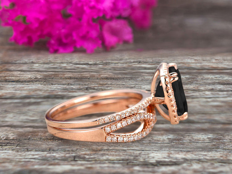 RUBY MARDI | Textured gold engagement ring with black diamonds – Ruby Mardi