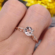 1.25 Carat Round Cut Brilliant Pink Morganite Engagement Ring On 10k Rose Gold Stunning Milgrain