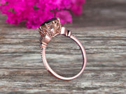Milgrain Edge Cushion Cut 1.50 Carat Black Diamond Moissanite Engagement Ring On 10k Rose Gold Anniversary Ring Promise Ring Art deco Surprisingly Ring Gift for her
