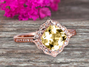 Surprisingly Cushion Cut 1.50 Carat Champagne Diamond Moissanite Engagement Ring On 10k Rose Gold Unique Look Glaring Staggering Ring