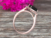 Surprisingly Cushion Cut 1.50 Carat Black Diamond Moissanite Engagement Ring On 10k Rose Gold Unique Look Glaring Staggering Ring