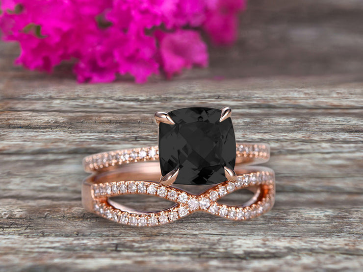 Rose Gold Black Diamond Engagement Ring | Abby Sparks Jewelry