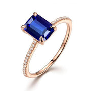 1.25 ct Blue Sapphire Engagement Ring in 10k Rose Gold for Women