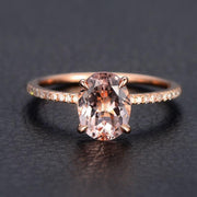 Limited Time Sale 1.25 carat Morganite and Diamond Engagement Ring in 10k Rose Gold for Women