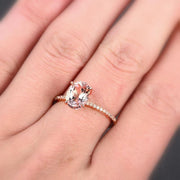 Limited Time Sale 1.25 carat Morganite and Diamond Engagement Ring for Women