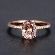 Limited Time Sale 1.25 carat Morganite and Diamond Engagement Ring for Women