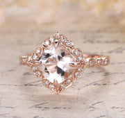 Limited Time Sale Antique 1.25 carat Morganite and Diamond Engagement Ring for Women