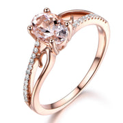 Antique 1.25 Carat Peach Pink Morganite and Diamond Engagement Ring in 10k Rose Gold