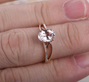 Antique 1.25 Carat Peach Pink Morganite and Diamond Engagement Ring 