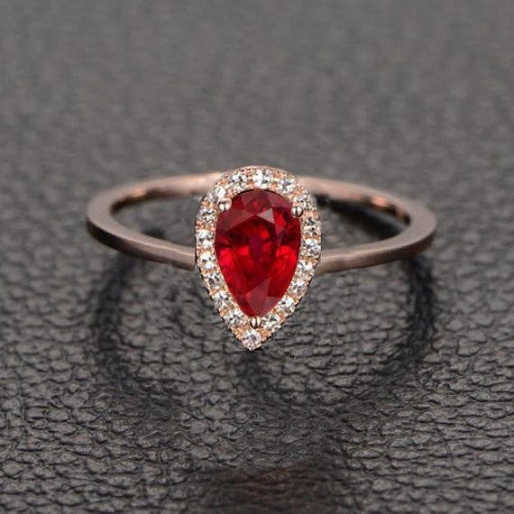 Ruby Diamond Ring in 14Kt Gold 925 Sterling Silver - Tempus Gems